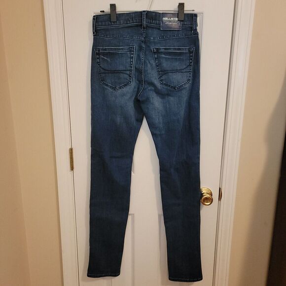 Hollister Stacked Skinny Jeans  Medium Wash With Distressing W30 L32 - Picture 3 of 5